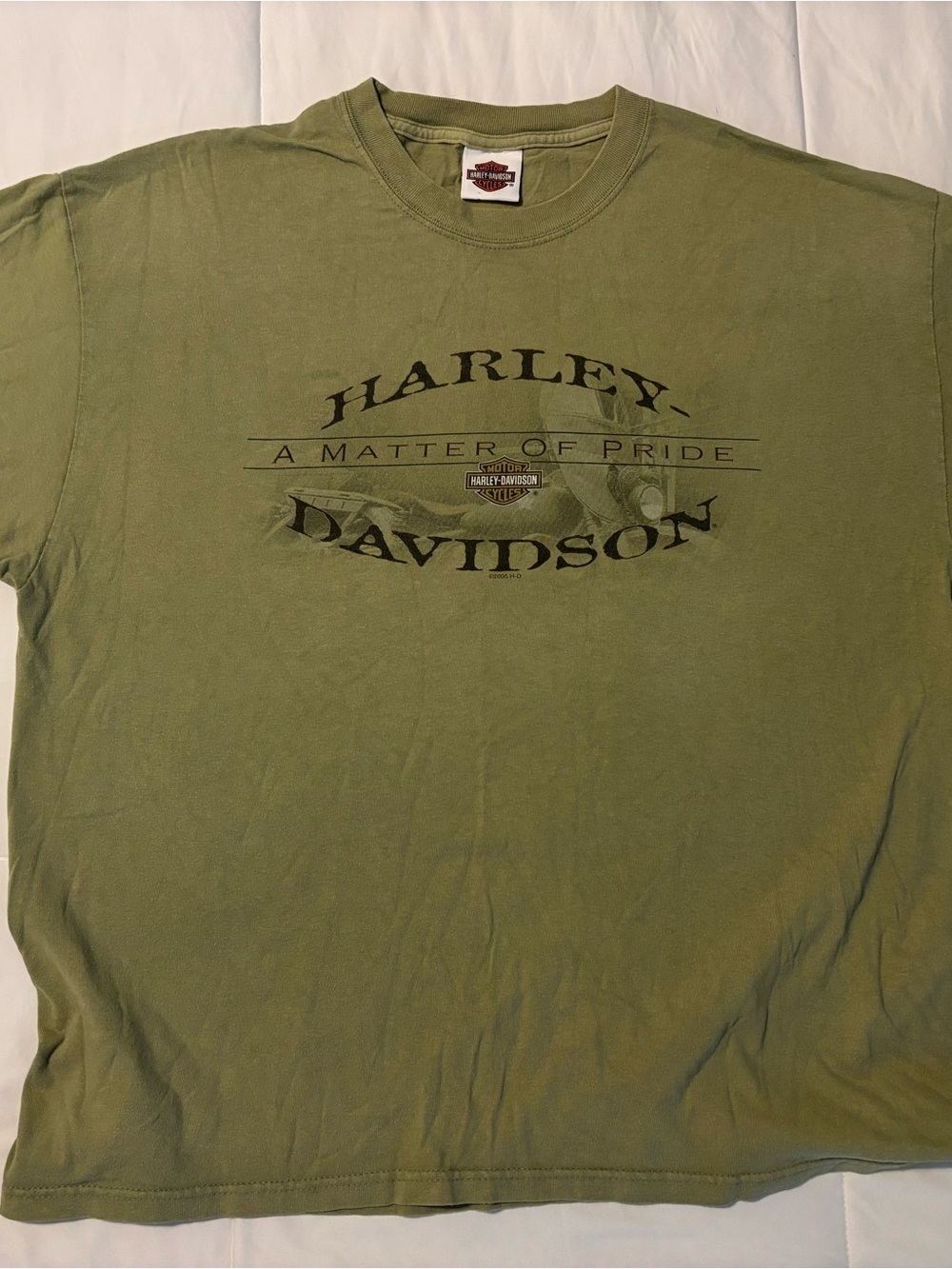 Harley-Davidson Olive Green Short Sleeve Graphic T-Shirt Size Large